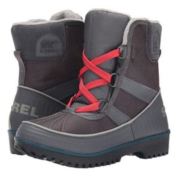 Sorel Womens Tivoli II Gray Canvas/Suede Faux Fur Waterproof Boots Size 8 - Picture 1 of 8